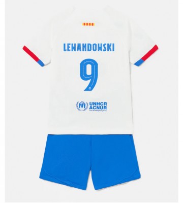 Barcelona Robert Lewandowski #9 Replica Away Stadium Kit for Kids 2023-24 Short Sleeve (+ pants)